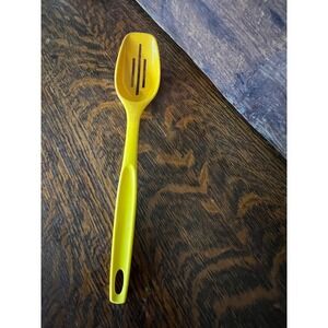 Vintage Foley Yellow Nylon Slotted Spoon Mid Century Kitchen Utensil 11.5 Inch